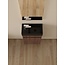 Nurion Meuble de salle de bain Emma - lavabo noir mat et armoire en noyer - 41 x 22,5 x 65 cm