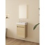 Nurion Meuble de toilette Sophie - lavabo blanc brillant et armoire en bois blanc - 41 x 22,5 x 65