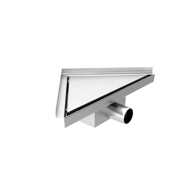 Hoekdrain douchegoot 20 x 28 x 8 cm RVS