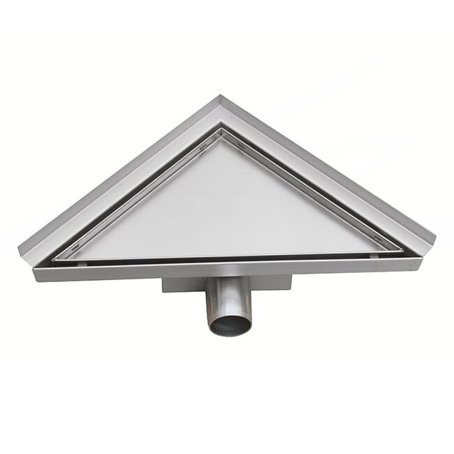 Hoekdrain douchegoot 20 x 28 x 8 cm RVS