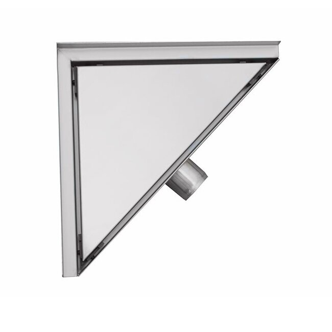 Hoekdrain douchegoot 20 x 28 x 8 cm RVS