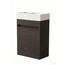 Nurion Nurion Meuble de salle de bains Luca - lavabo blanc brillant et armoire en bois noir - 41 x 22,5 x 65 cm