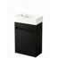 Nurion Nurion Meuble de toilette Tess - lavabo blanc brillant et armoire en bois noir - 41 x 22,5 x 65 cm