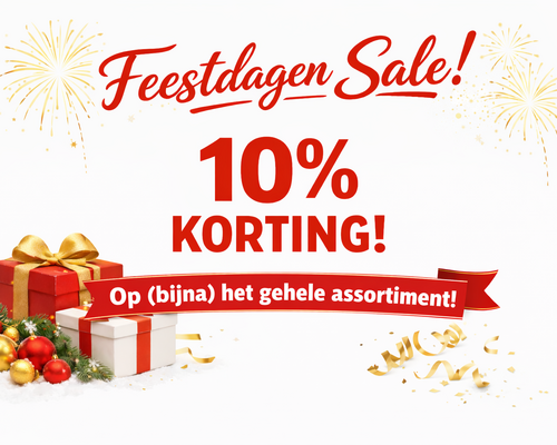 Feestdagen Sale 10% korting.