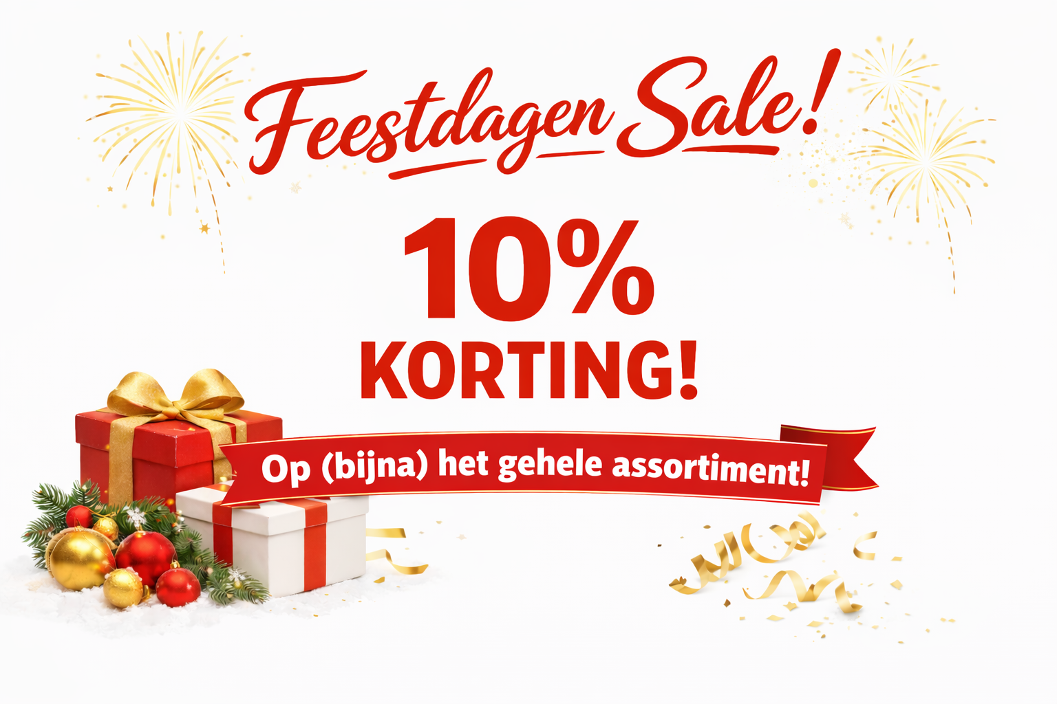 Feestdagen Sale 10% korting.
