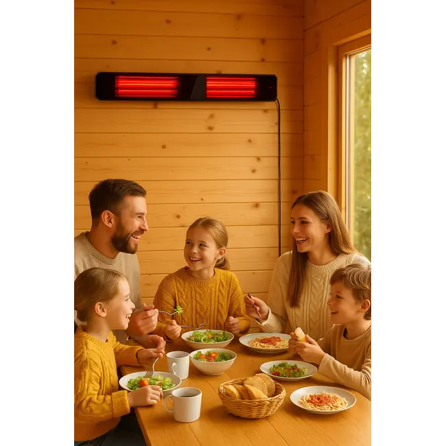 Infrarood terrasverwarmer Calore black heater instelbaar met 1600 - 3200Watt