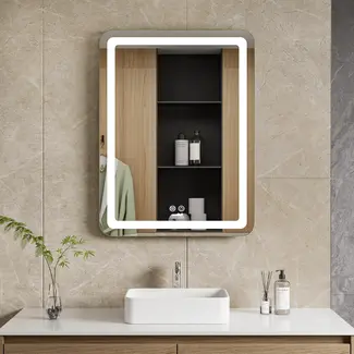 Miroir de salle de bain avec éclairage LED et anti-buée