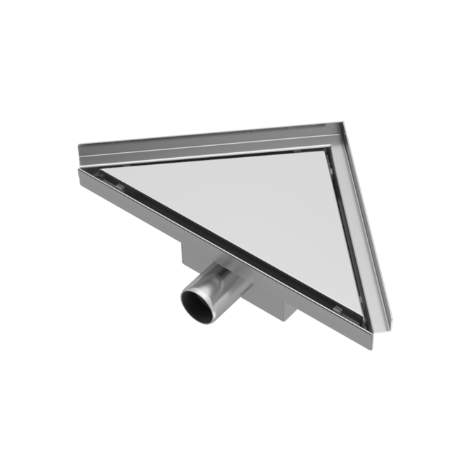 Hoekdrain douchegoot 20 x 28 x 8 cm RVS