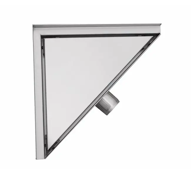 Caniveau de douche d'angle 20 x 28 x 8 cm en acier inoxydable