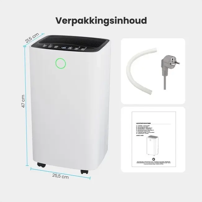 Déshumidificateur compact 12 Litres Wifi avec filtre à carbone