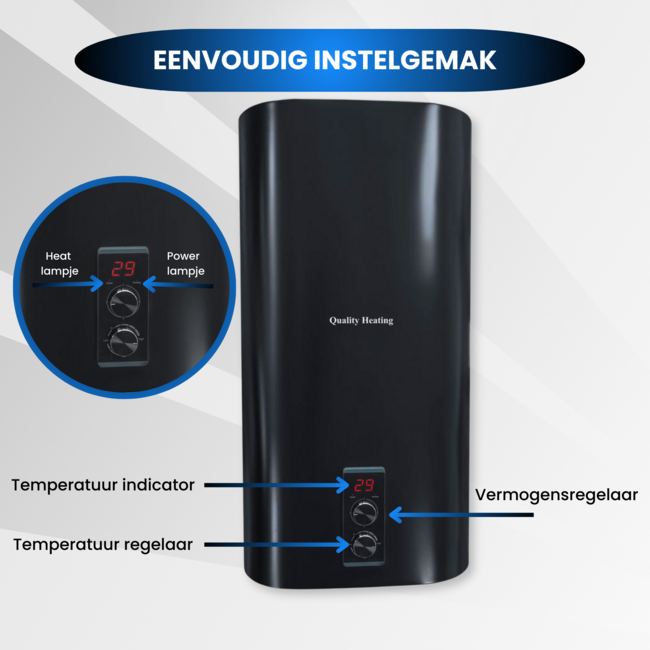80 Liter QH dual tank elektrische boiler met digitale bediening