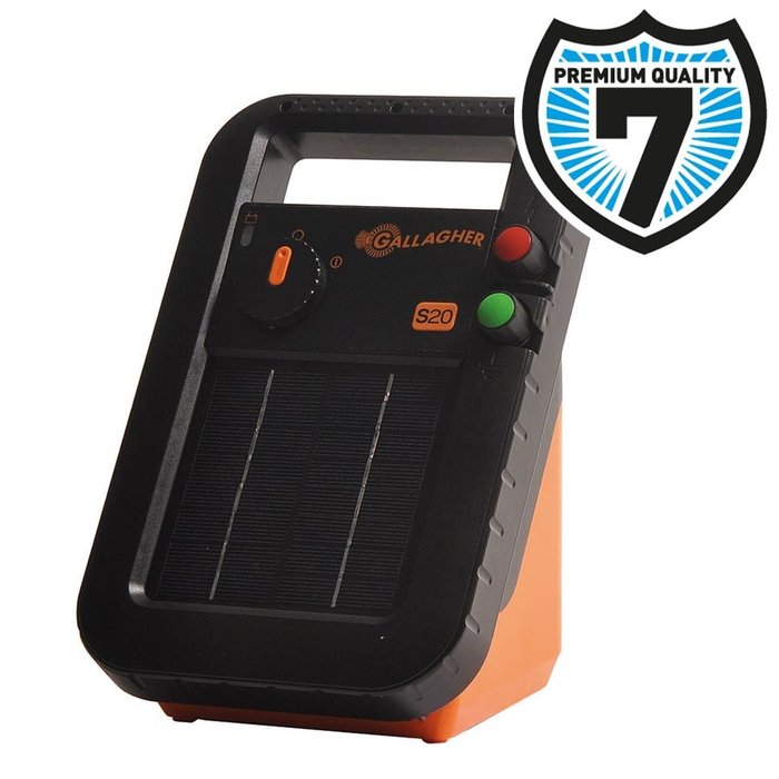 Gallagher S20 solar schrikdraadapparaat incl. batterij (6 V - 4 Ah)