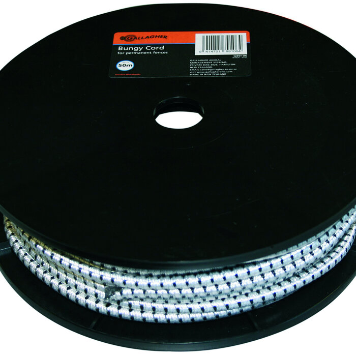 Gallagher elastisch cord wit 50 m/rol