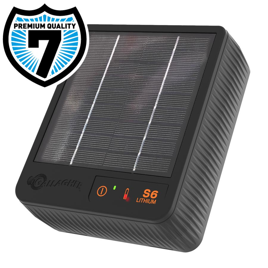 Gallagher S6 Solar schrikdraadapparaat incl. Lithium batterij (3.2 V - 6 Ah)
