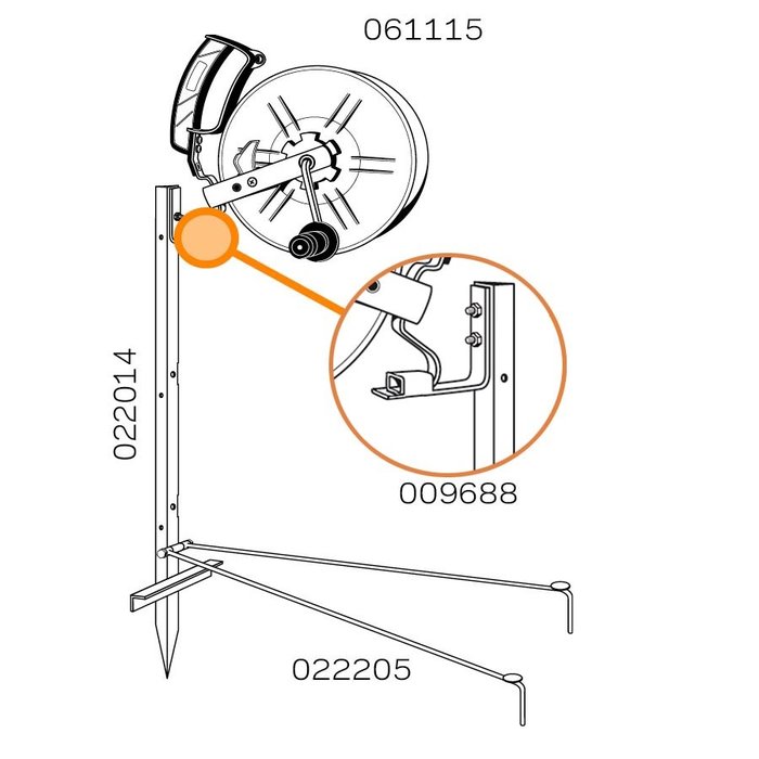 Haspelhoekpaal (3 haspels / 3 isolatoren)