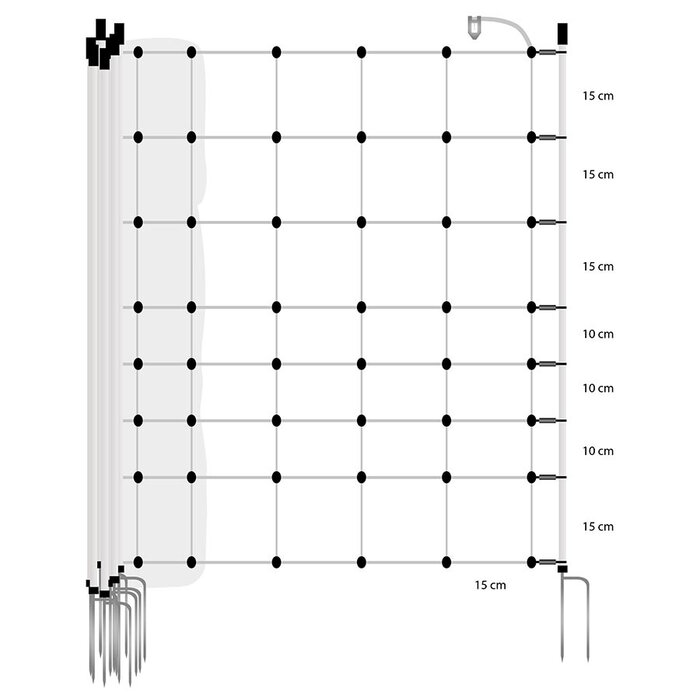 Turbonet, wit, 90cm, 50m (dubbele pen)