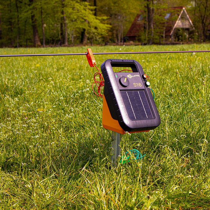 Gallagher S16 solar schrikdraadapparaat incl. batterij (6 V - 4 ah)