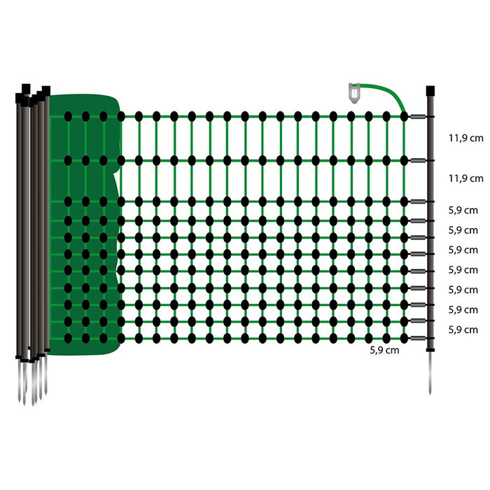 Konijnen-/hobbynet, groen, 65cm - 25m (enkele pen)
