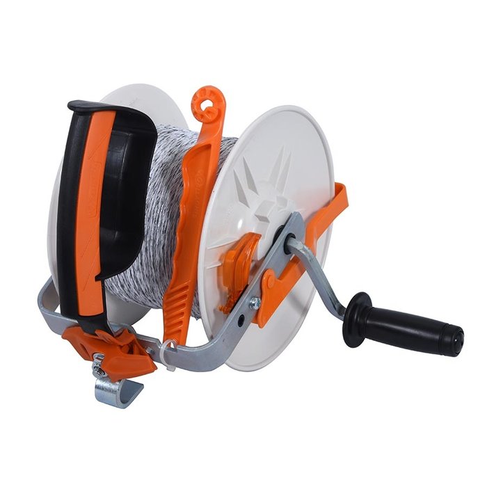 Haspel met versnelling incl. 500m kunststofdraad