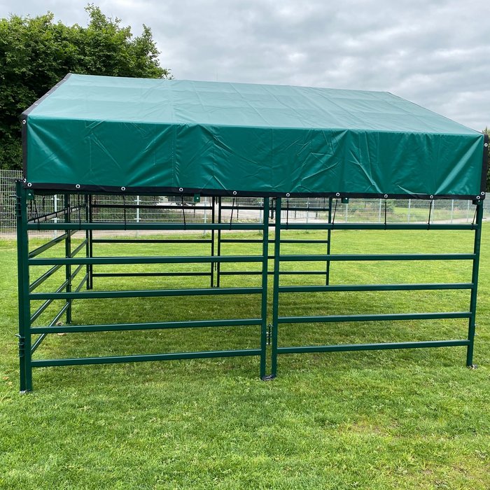 Mobiele schuilstal 425x425x300 cm - incl. dakzeil