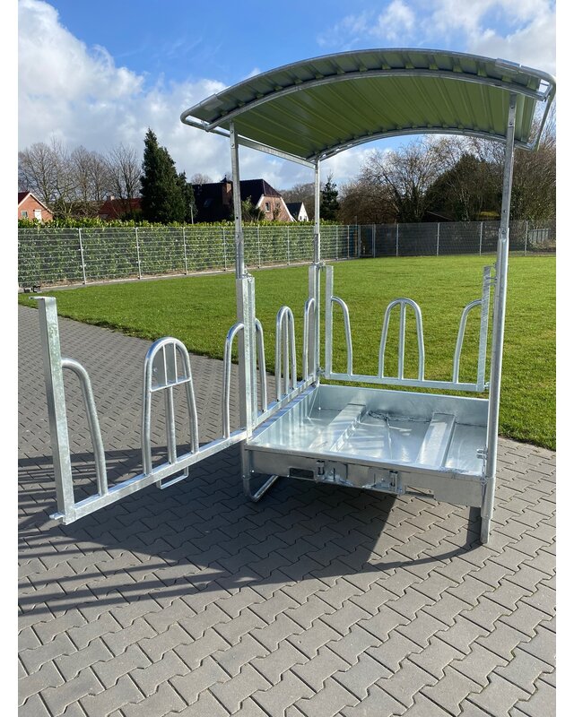 Animal Fences Grote en zeer robuuste hooiruif met zweeds voerhek 8 voerplaatsen 150*150 cm.