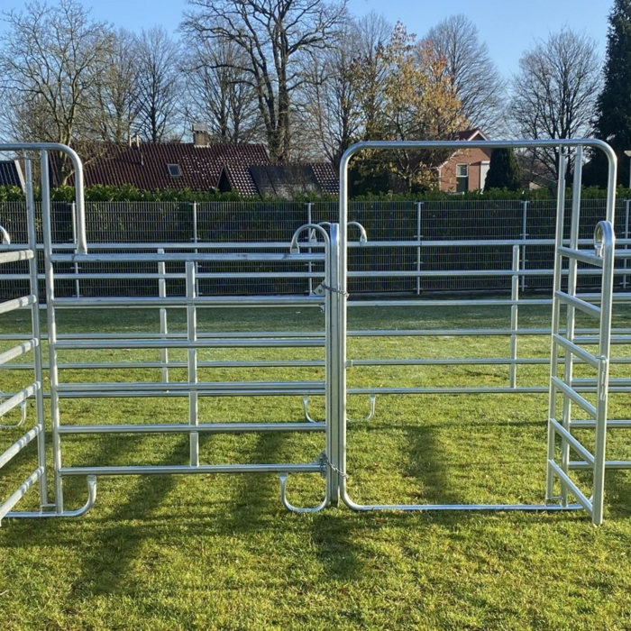 Animal Fences Robuuste mobiele hekken met poort XL grijs 3.00 mtr. -