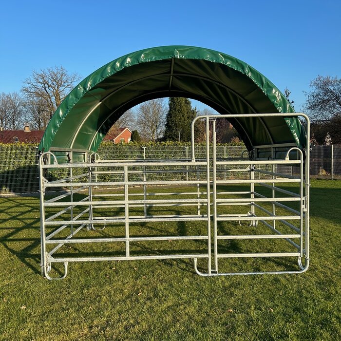 Animal Fences Robuuste mobiele hekken met poort XL grijs 3.00 mtr. -