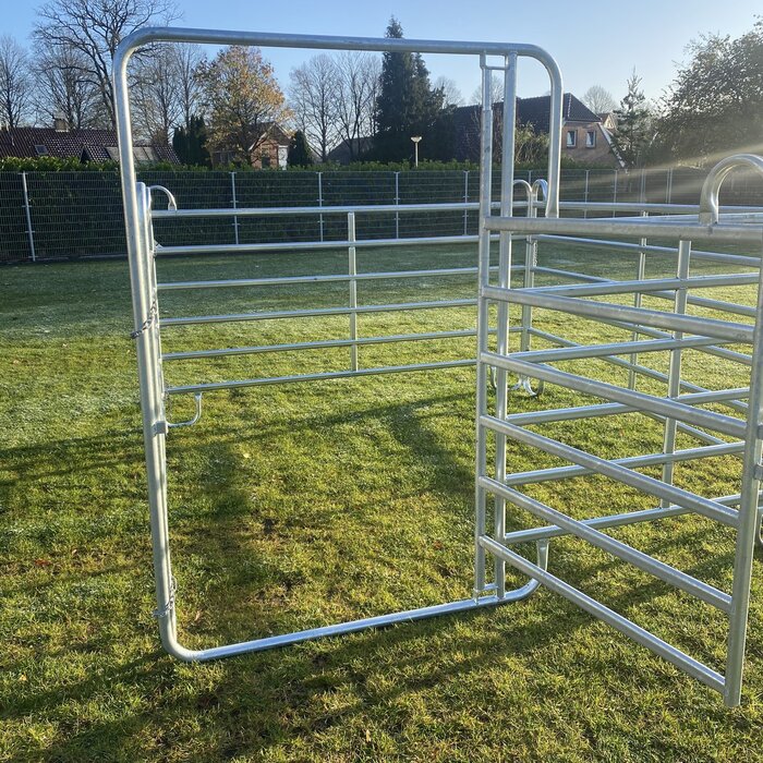 Animal Fences Robuuste mobiele hekken met poort XL grijs 3.00 mtr. -