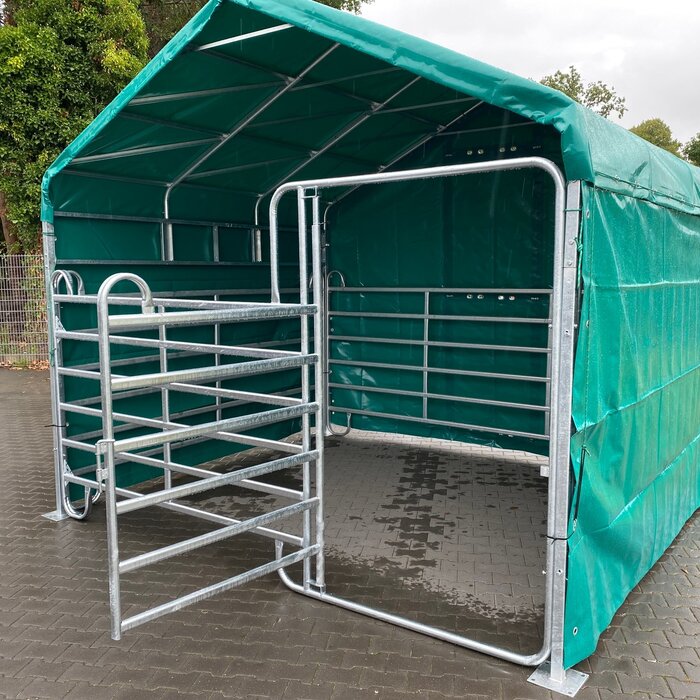 Animal Fences Robuuste mobiele hekken met poort XL grijs 3.60 mtr.