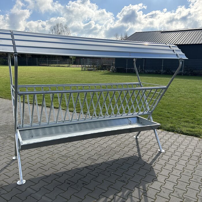 Animal Fences Robuuste dubbele hooiruif met dak