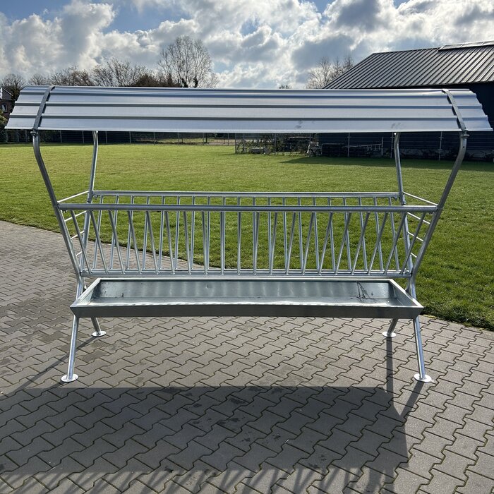 Animal Fences Robuuste dubbele hooiruif met dak