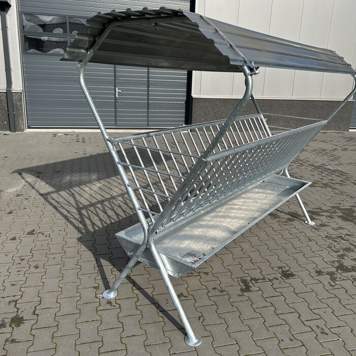 Animal Fences Robuuste dubbele hooiruif met dak