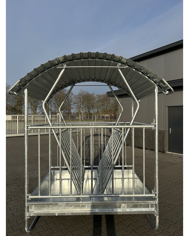 Animal Fences Grote vierkante hooiruif met dak ideaal voor ronde balen