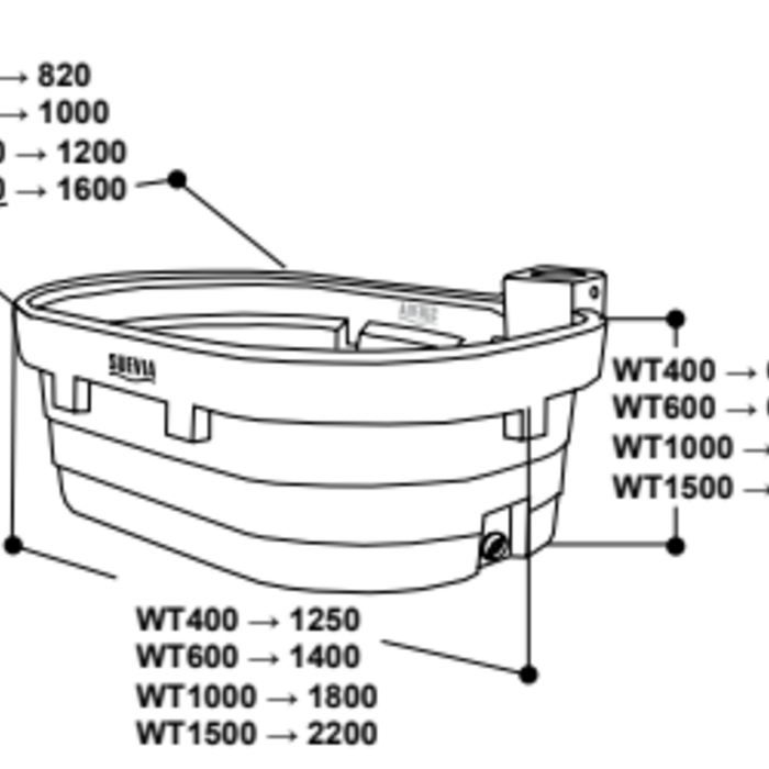 Suevia Weidedrinkbak WT 1000 zonder vlotter