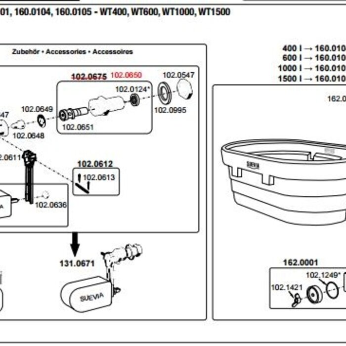 Suevia Weidedrinkbak WT 1000 zonder vlotter