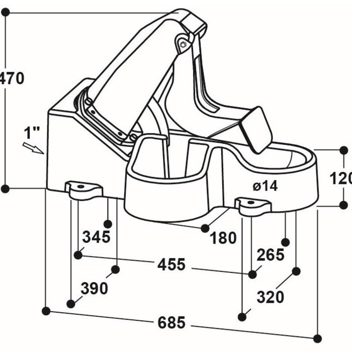 Suevia Weidepomp model 548 kunststof junior zijschaal
