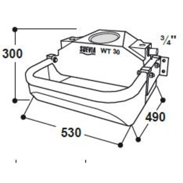 Suevia Drinkbak WT 30 met lage druk vlotter