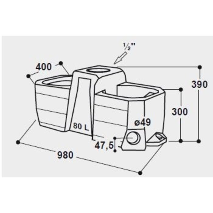 Suevia Weidedrinkbak WT 80 met vlotter