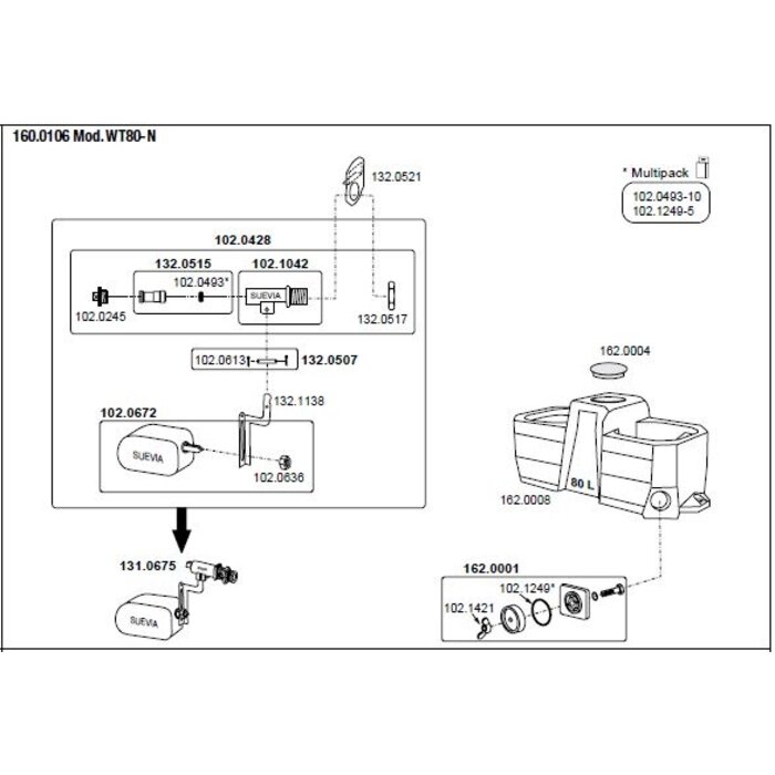 Suevia Drinkbak WT80 met lage druk vlotter