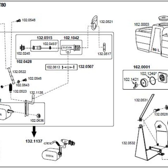 Suevia Drinkbak model FT80 aanbouw lage druk