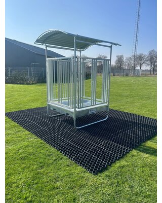 Animal Fences COMBIDEAL! Grote en zeer robuuste hooiruif recht voerhek incl.  30m2 paddocktegels!