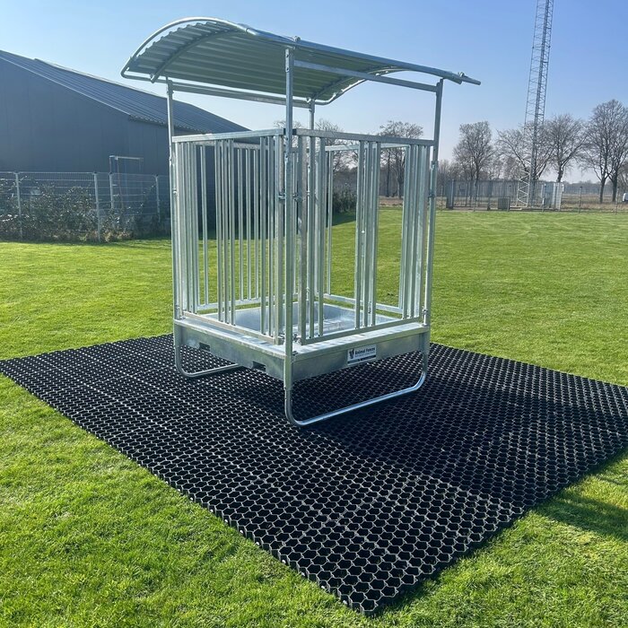 Animal Fences GCOMBIDEAL! Grote en zeer robuuste hooiruif recht voerhek incl.  30m2 paddocktegels!