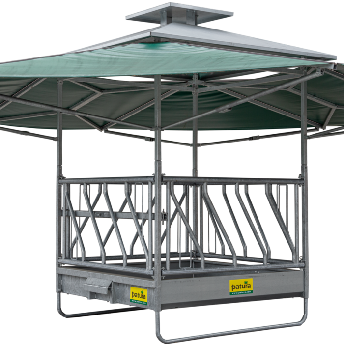 Patura Klimaatruif met diagonaal voerhek en groot klimatiseringsdak van 36m2.