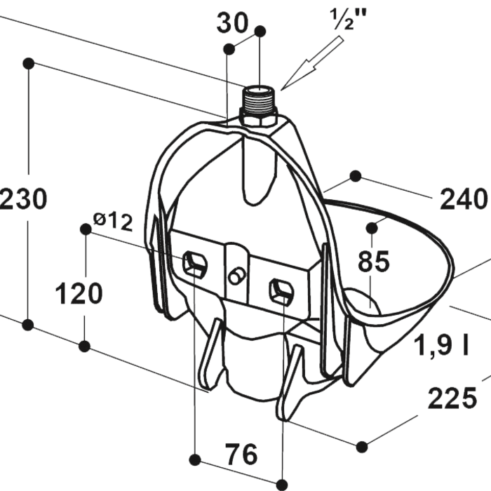 Buisventielbak model 10P