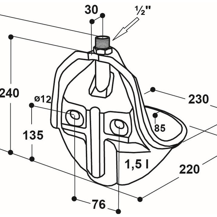 Buisventielbak model 20