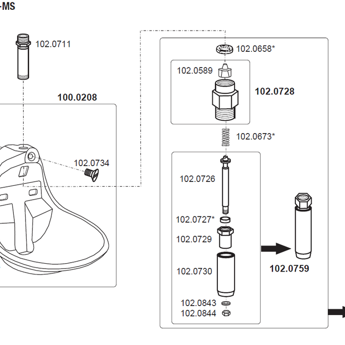Buisventielbak model 20