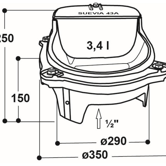 Vlotterbak 43A, verwarmbaar