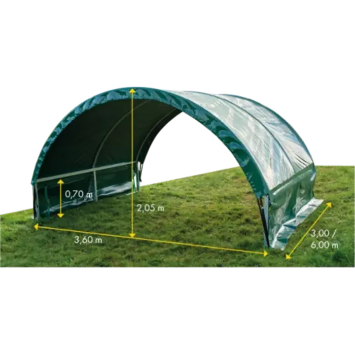 Animal Fences Mobiele schuilstal  600x360x205 cm - incl. dakzeil