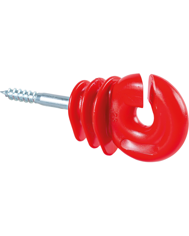 Patura Kwaliteits ringisolator met houtschroef rood 6 mm (25stuk/pak)