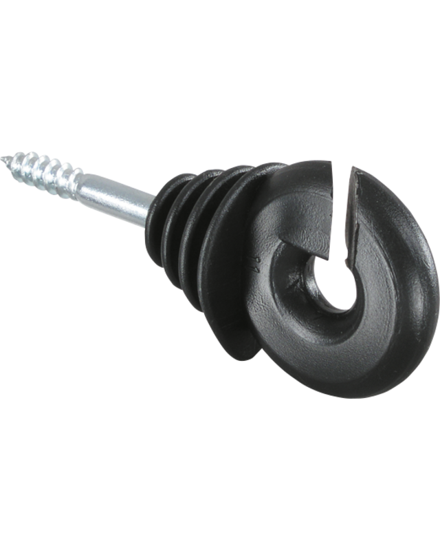 Patura Ringisolator, met Houtdraad, 6mm schacht (Emmer met 250 stuk, incl.inschroefhulp)